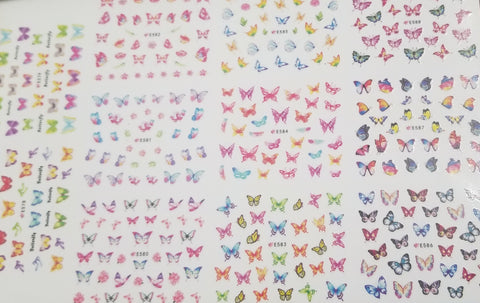3D Nail Art Decal, Colorful Butterflies Multi-set Nail Art Design, Colorful Butterflies Multi-set Nail Sticker _E579