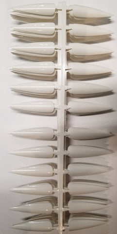 Stiletto Nail Art Tip, Pure White Color, 240 Tips